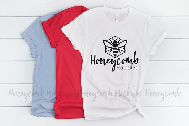 4th of July Mockup, Bella canvas 3001 Color Showcase, Patriotic Mockup Mock Up Photo Honeycomb Mockups 