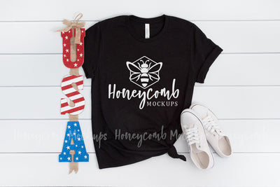 4th of July Mockup, Heather Black 3001 Mockup, Bella Canvas Mockup Mock Up Photo Honeycomb Mockups 
