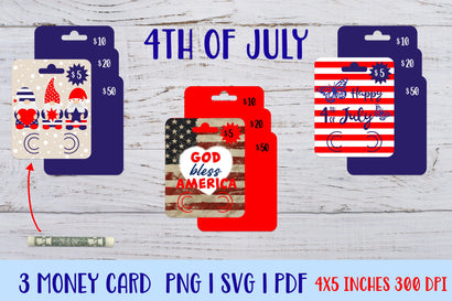 4th of July Money Card SVG Design SVG Helga Art 