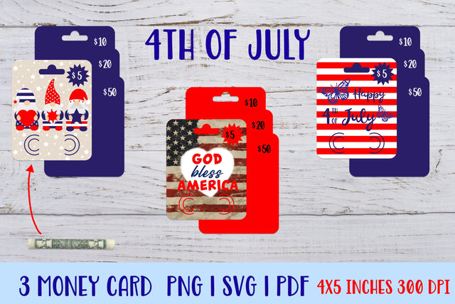 4th of July Money Card SVG Design SVG Helga Art 