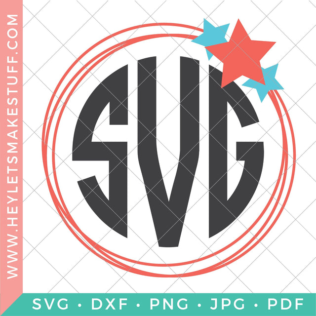 4th of July Monogram 2 SVG Hey Let's Make Stuff 