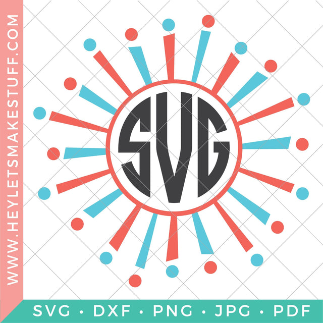 4th of July Monogram 3 SVG Hey Let's Make Stuff 