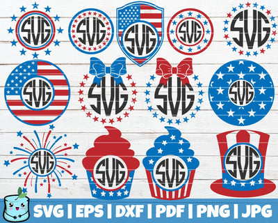 4th Of July Monograms SVG Bundle SVG MintyMarshmallows 