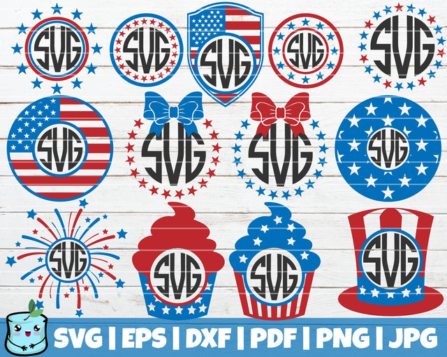 4th Of July Monograms SVG Bundle SVG MintyMarshmallows 