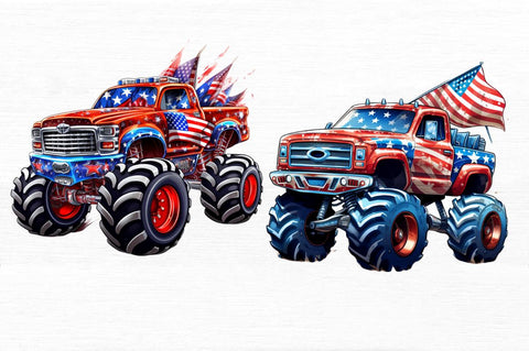 4th of July Monster Truck Clipart Sublimation Regulrcrative 