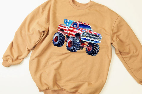 4th of July Monster Truck Sublimation Sublimation Regulrcrative 