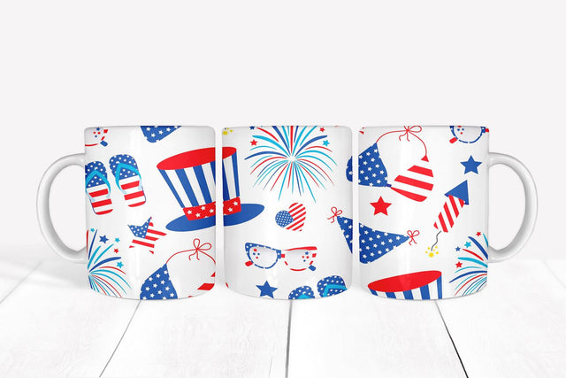 4Th Of July Mug Wrap / Sublimation Mug Patriotic Design 3 Sublimation Marilakits 