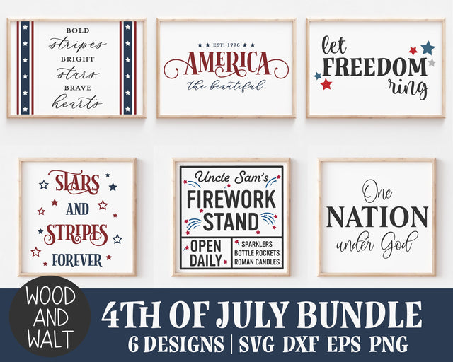 4th Of July Patriotic Bundle SVG Cut Files SVG Wood And Walt 