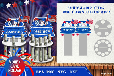 4th of July Patriotic Car Money Cake Holder | Layered SVG SVG SvgOcean 