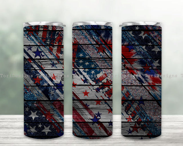 4th of July Patriotic Glitter Tumbler PNG Sublimation ToriDesigns 
