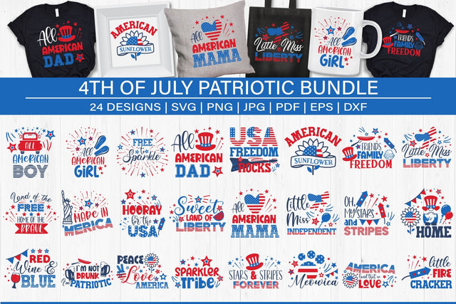 4th of July Patriotic Quotes Bundle SVG Cut Files SVG TatiStudio 