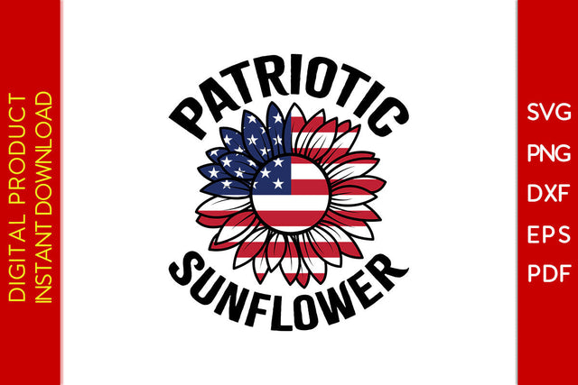 4th Of July Patriotic Sunflower SVG PNG PDF Cut File SVG Creativedesigntee 