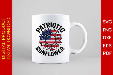 4th Of July Patriotic Sunflower SVG PNG PDF Cut File SVG Creativedesigntee 