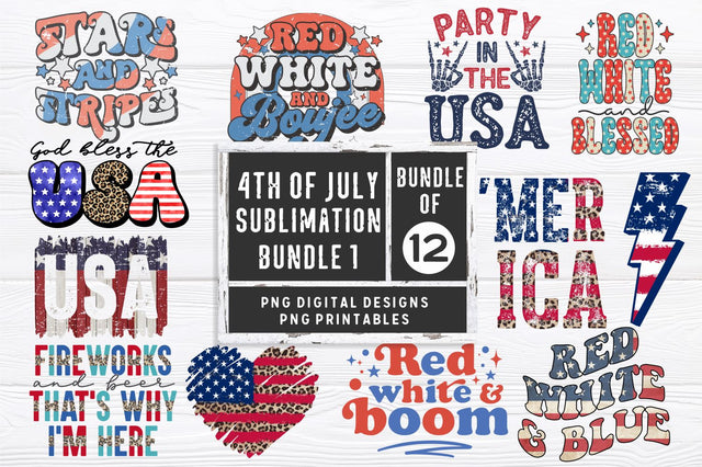 4th of July png Bundle - Fourth of July png - Print File - July 4th Sublimation Design - Patriotic png - Digital Download Sublimation Svg Cuttables 