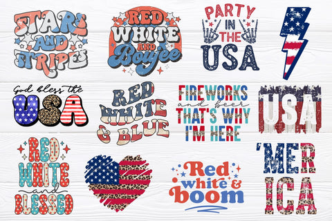 4th of July png Bundle - Fourth of July png - Print File - July 4th Sublimation Design - Patriotic png - Digital Download Sublimation Svg Cuttables 