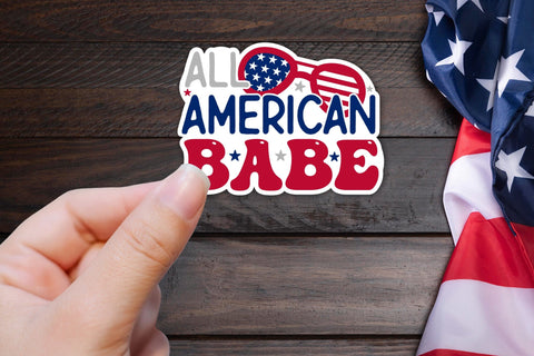 4th of July PNG Sticker, All American Babe Sublimation CraftLabSVG 