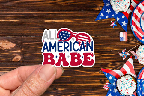 4th of July PNG Sticker, All American Babe Sublimation CraftLabSVG 