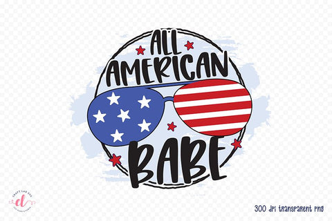 4th of July PNG Sublimation - All American Babe Sublimation CraftLabSVG 