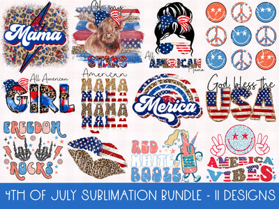 4th of July PNG Sublimation Bundle Sublimation The Wild Daisy 