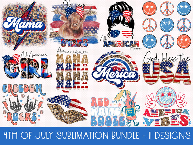 4th of July PNG Sublimation Bundle Sublimation The Wild Daisy 