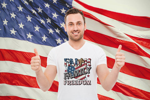 4th of July PNG Sublimation - Faith Family Freedom Sublimation CraftLabSVG 