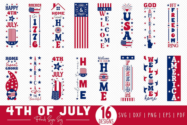 4th of July Porch Sign SVG Bundle SVG CraftLabSVG 
