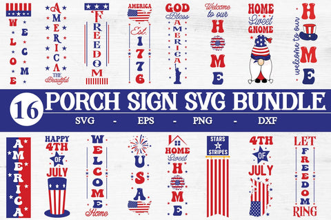 4th of July Porch Sign SVG Bundle SVG Svgcraft 