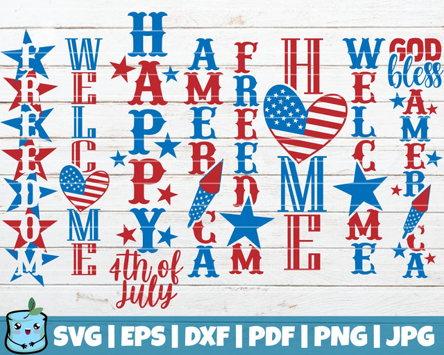 4th Of July Porch Signs Bundle SVG MintyMarshmallows 