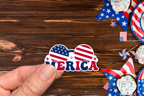 4th of July Printable Sticker - Merica PNG Sublimation CraftLabSVG 