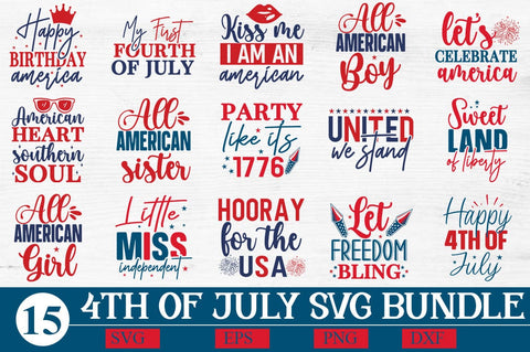 4th Of July Quotes SVG Bundle Vol-1 SVG Svgcraft 
