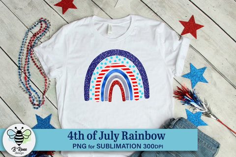 4th of July Rainbow PNG SVG B Renee Design 