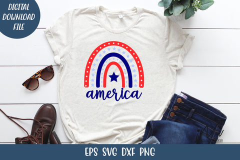 4th of July rainbow t shirt svg, Rainbow t shirt svg, Independents day svg SVG Isabella Machell 