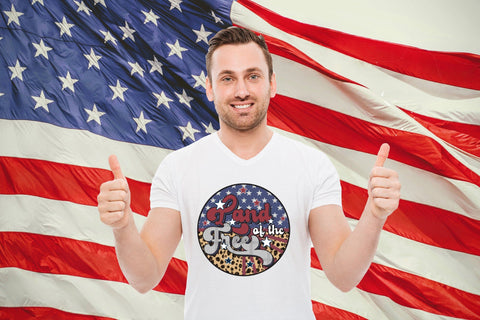 4th of July Retro Sublimation | Land of the Free PNG Sublimation CraftLabSVG 