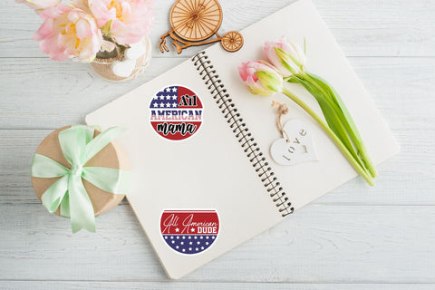 4th of july Round Sticker Bundle Sublimation DESIGNS DARK 