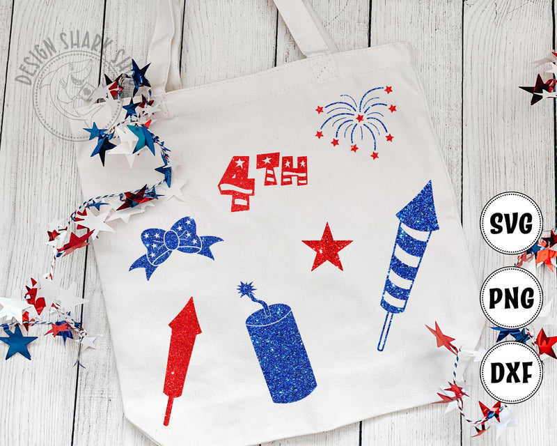 4th of July Set SVG Design Shark 