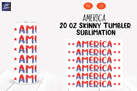 4th of July Skinny Tumbler Bundle | Patriotic Skinny Tumbler Sublimation Angel Lynne Designs 