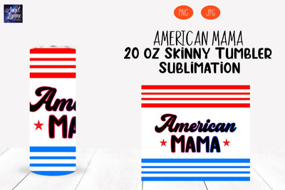 4th of July Skinny Tumbler | Patriotic Skinny Tumbler Wrap Sublimation Angel Lynne Designs 