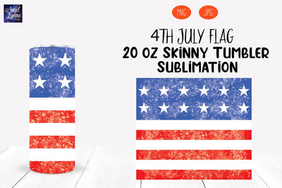 4th of July Skinny Tumbler | Patriotic Skinny Tumbler Wrap Sublimation Angel Lynne Designs 