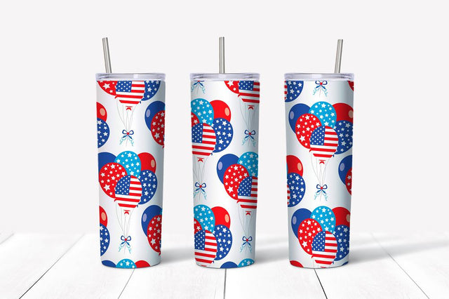 4th of July skinny Tumbler / Patriotic Tumbler Wrap #1 Sublimation Marilakits 