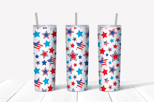 4th of July skinny Tumbler / Patriotic Tumbler Wrap #3 Sublimation Marilakits 