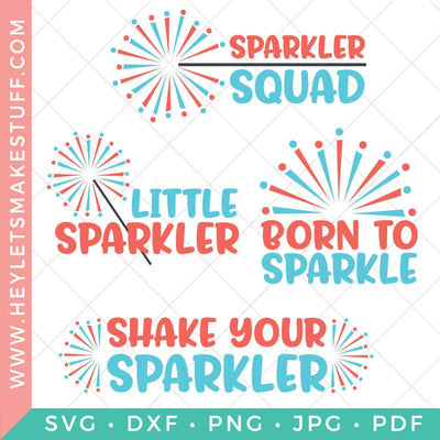 4th of July Sparkler Bundle SVG Hey Let's Make Stuff 