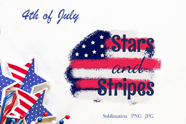 4th of July, Stars and Stripes patriotic quote, sublimation Sublimation LuckyTurtleArt 