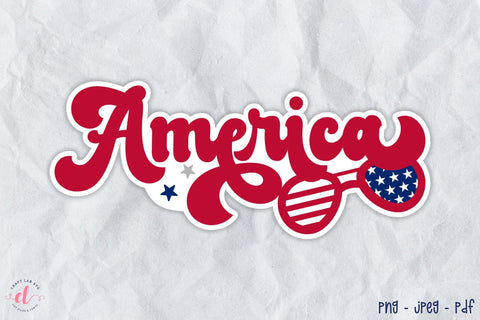 4th of July Sticker - America PNG Sublimation CraftLabSVG 