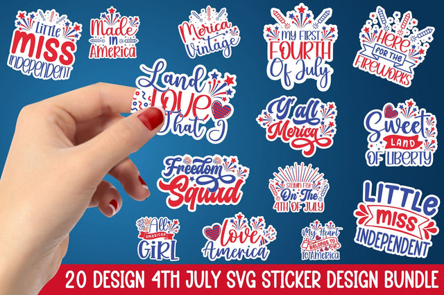 4th of July Sticker Design Bundle SVG Rupkotha 