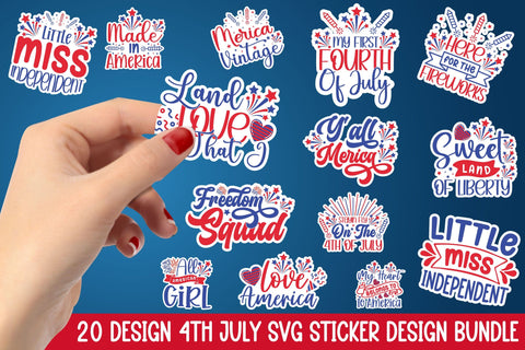 4th of July Sticker Design Bundle SVG Rupkotha 