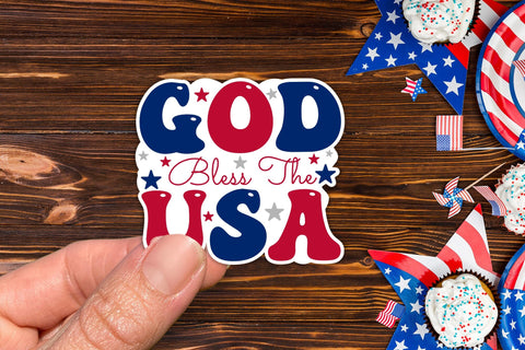4th of July Sticker, God Bless the USA Sublimation CraftLabSVG 