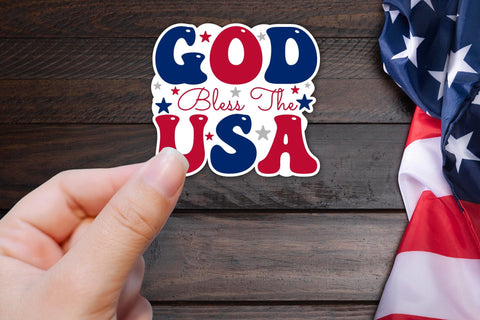 4th of July Sticker, God Bless the USA Sublimation CraftLabSVG 