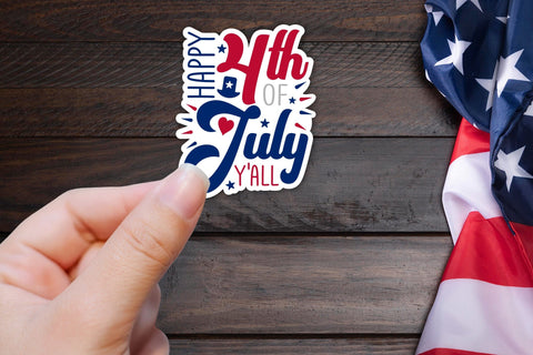 4th of July Sticker, Happy 4th of July Y'all Sublimation CraftLabSVG 