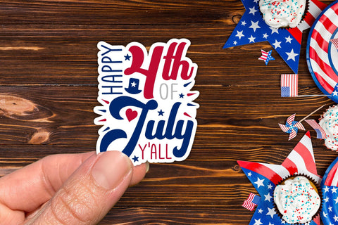 4th of July Sticker, Happy 4th of July Y'all Sublimation CraftLabSVG 