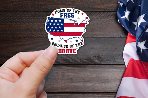 4th of July Sticker, Home of the Free Because of the Brave Sublimation CraftLabSVG 